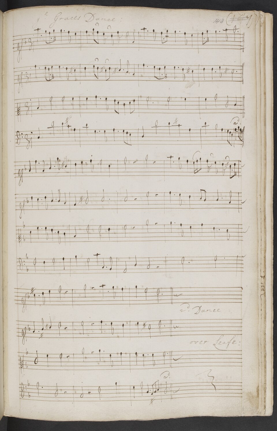 Manuscript page of John Blow's Venus and Adonis