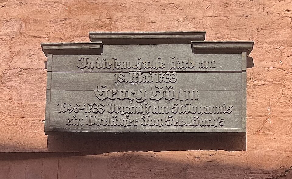 Georg Böhm commemorative plaque in Lüneburg