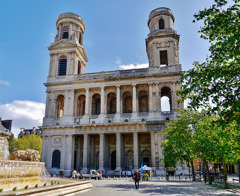 The facade of Saint-Sulpice in Paris
