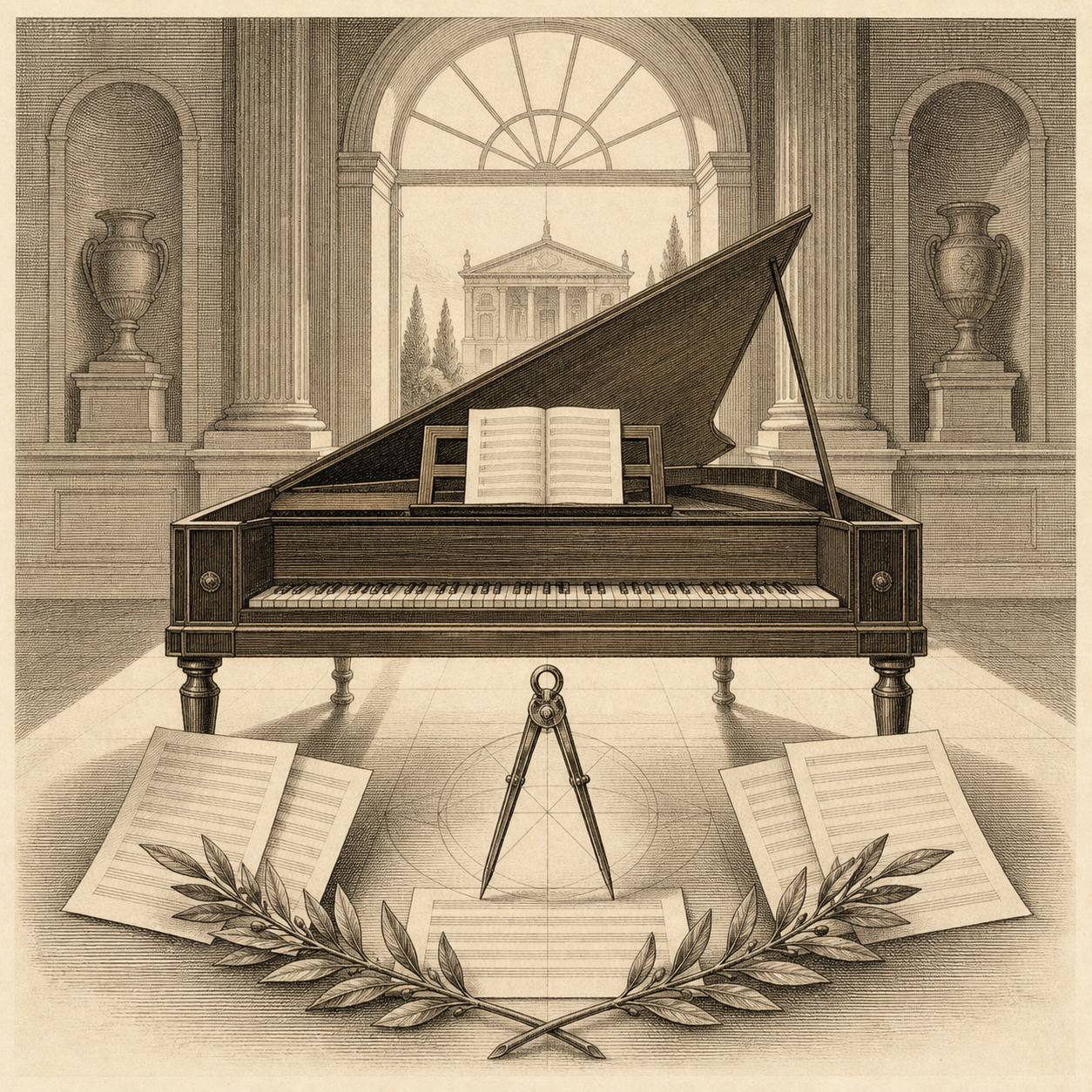 Symbolic copperplate for Cecilia Maria Barthélemon